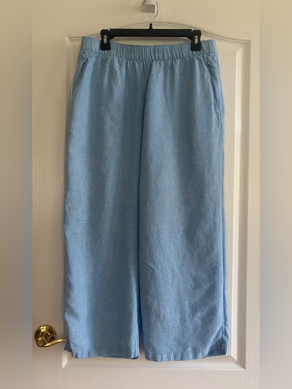 Cynthia Rowley Light Blue Wide-Leg Pull-On Pants